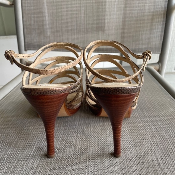 Max Studio Leather Strappy Heels - Picture 5 of 7
